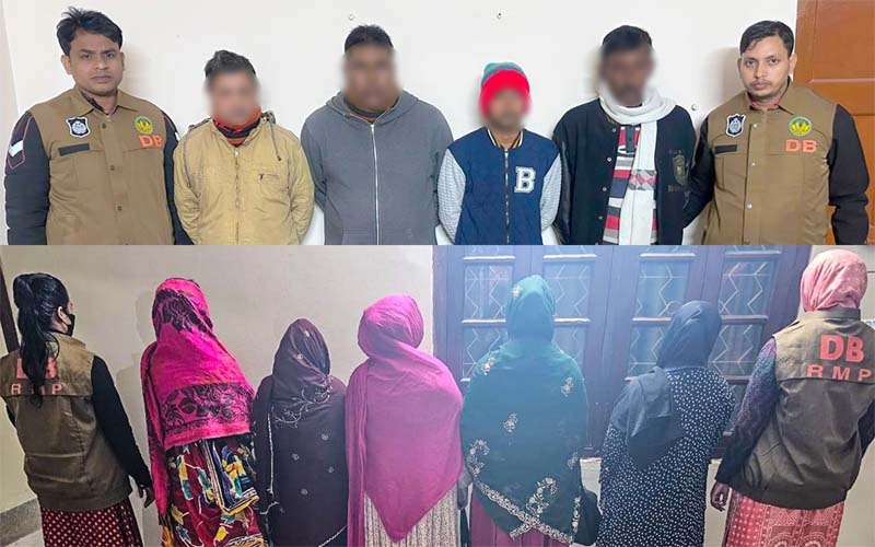 রাজশাহীর আবাসিক হোটেল বনলতায় অসামাজিক কার্যকলাপের অভিযোগে আটক-৯