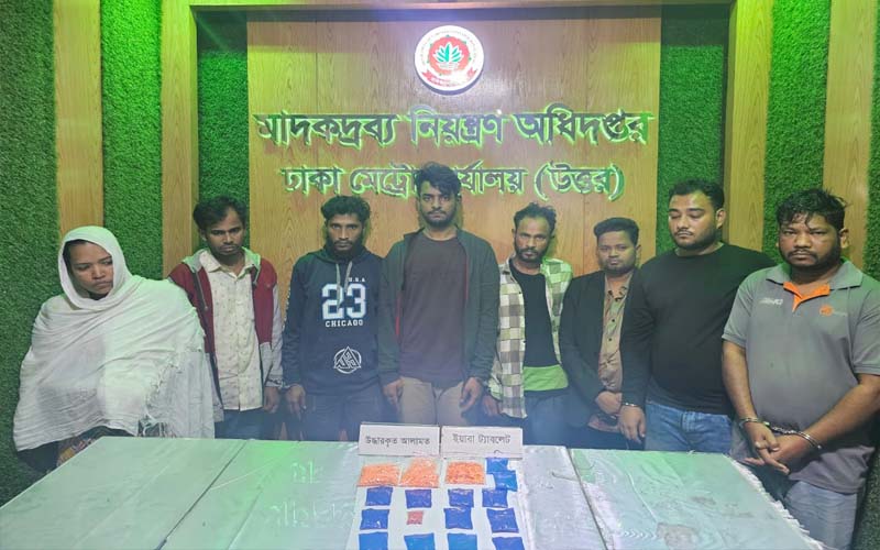ডিএনসি’র অভিযানে ইয়াবাসহ গ্রেফতার-৮
